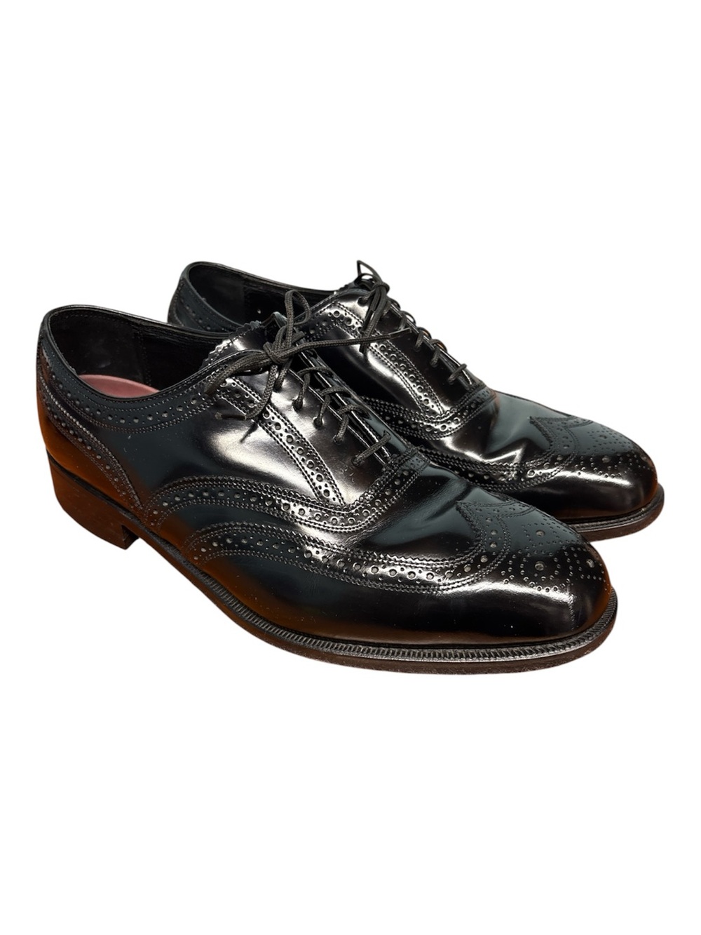 Florsheim Mens Lexington Wingtip Oxford Dress Shoes Size 10 D Brogue Lace Black